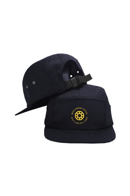 Embroidered Five Panel Cap – Blue Copper Coffee Embroidered Five Panel Cap – Blue Copper Coffee